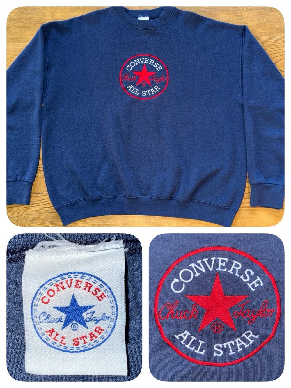 Vintage 90’s Converse All Star Chuck Taylor Embroidered Logo Crewneck XL USA